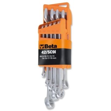 Beta Set of 9 Combination Wrenches with Fork and Bigonal Sockets 8-19 mm with Support 42/SC9I 000421087