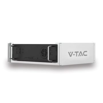 V-TAC VT48100E-P2-R LiFePO4 Storage Battery Kit 5.12kWh 51.2V 100Ah with Rack Cabinet and Cover CEI 0-21 11377-R
