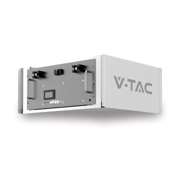 V-TAC VT-48200B-R LiFePO4 Storage Battery Kit 9.6kWh 48V 200Ah Integrated BMS with Rack Cabinet and CEI 0-21 Cover