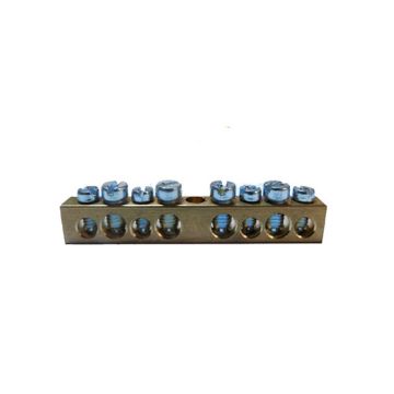 FAEG 8-hole earth and neutral bare connector - N° 4x10 mm² + N° 4x16 mm²