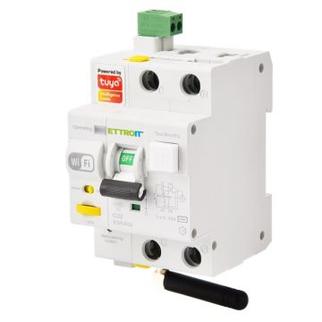 ETTROIT Differential Magnetothermic 1P+N Tuya Smart Wi-Fi RCBO 32A 30ma 6Ka SKU ESR3532