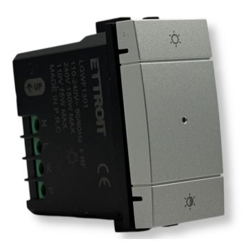ETTROIT Smart Wifi Switch / Dimmer Connected Tuya App Gray Color Compatible with Living Light LGWF1301