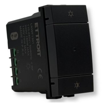 ETTROIT Smart Wifi Switch / Dimmer Connected Tuya App Black Color Compatible with Living Light LNWF1301