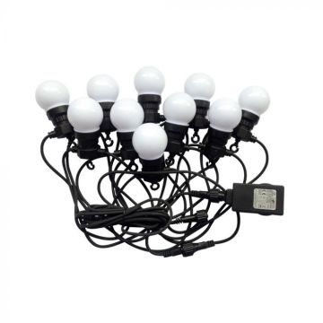 V-TAC VT-70510 light catenary 5W LED mini globe 3000K bulbs 10pcs 5M connectable IP44 - sku 217436