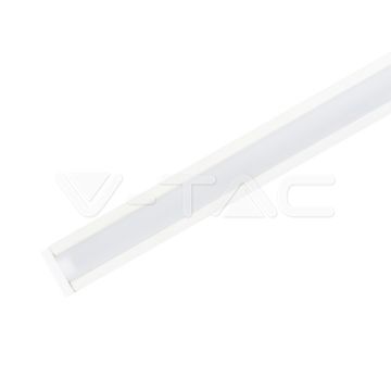 V-TAC VT-8106W Aluminum profile white color recessed 2M milky cover for LED strip 2000 x 24.7 x 7mm - sku 3368