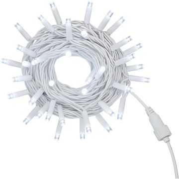 ETTROIT 100 LED String Lights, 10M, White Light, White Cable, IP65, Extendable, Flash Effect, Christmas Garland, Shops, Balcony