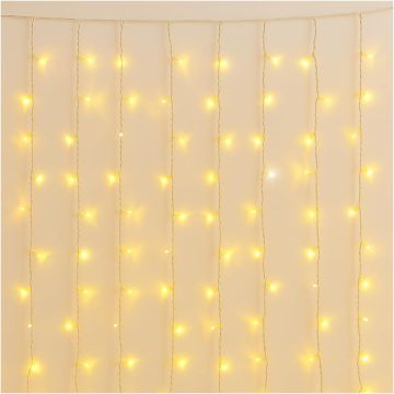 ETTROIT 200 LED String Lights, 3M, Yellow Light, White Cable, IP65, Extendable, Flash Effect, With 1 Meter Uniform Wires, Christmas Garland, Shops, Christmas Balcony