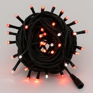 ETTROIT 100 LED String Lights, 10M, Red Light, Black Cable, IP65, Extendable, White Flash Effect, Christmas Garland, Shops, Balcony