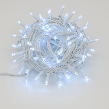 ETTROIT 300 LED String Lights, 30m, White Light, White Cable, IP65, Extendable, Flash Effect, Christmas garland, shops, Christmas balcony