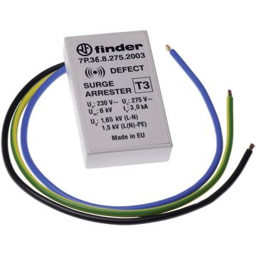 FINDER 7P3682752003 built-in surge arrester SPD CLASS 3 SINGLE PHASE 275VAC 6KV 3KA