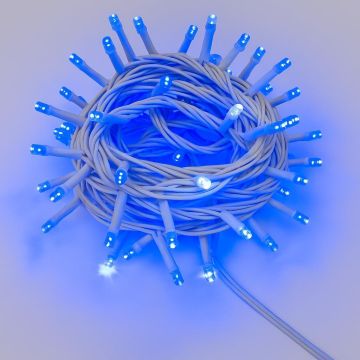 ETTROIT 100 LED String Lights, 10m, Blue Light, White Cable, IP65, Extendable, White Flash Effect, Christmas Garland, Shops, Balcony