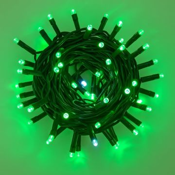 ETTROIT 100 LED String Lights, 10m, Green Light and Cable, IP65, Extendable, White Flash Effect, Christmas Garland, Shops, Christmas Balcony