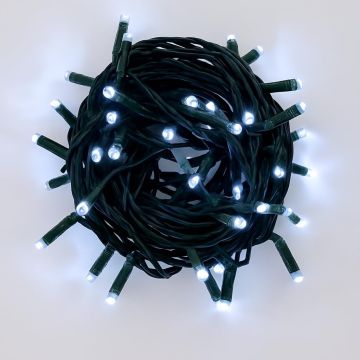 ETTROIT 100 LED String Lights, 10M, White Light, Black Cable, IP65, Extendable, Flash Effect, Christmas Garland, Shops, Balcony