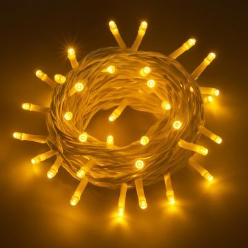 ETTROIT 300 LED String Lights, 30m, Yellow Light, White Cable, IP65, Extendable, Flash Effect, Christmas Garland, Shops, Christmas Balcony