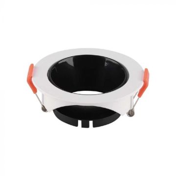 V-TAC VT-931 Round recessed GU10 LED spotlight holder White body Black reflector - 6645