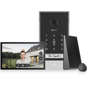 EZVIZ CS-EP7 Smart 2K Wireless Video Doorbell with 7&quot; Touch Monitor, Keypad, Solar Panel, and HaLow Wi-Fi