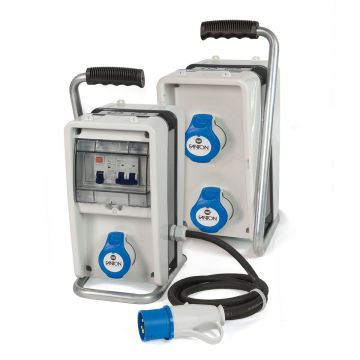 Fanton EOLO ASC IP44 – Construction Site Electrical Panel with 3 CEE 16 A Sockets, Stand, and 2 m Cable 74303