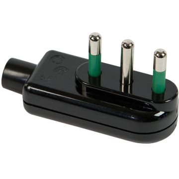 Fanton 80031 Italian flat 90° flat plug 2P+E 10A black color