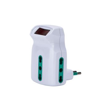 FANTON Triple Italian plug adapter 2P+E 10A + 3 Italian bypass sockets + automatic overload switch 87315