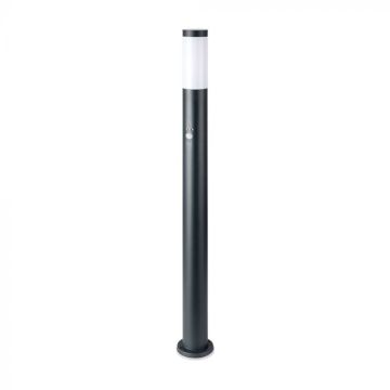 V-TAC garden post lamp holder E27 110CM with motion sensor Stainless Steel IP44 Gray Color 8968