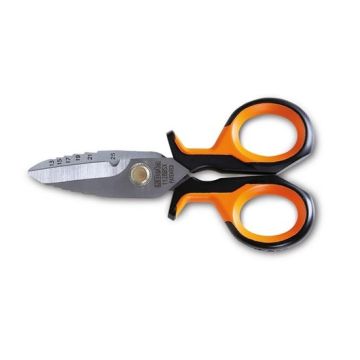 Electrician's scissors with graduated milling profiles with case Beta 1128BSX