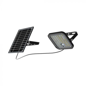 V-TAC VT-411 10W black led spotlight with solar panel and remote control Projector with motion sensor 6000K - 10313