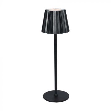 V-TAC VT-1028 LED Table Lamp 1.5W CCT 3in1 Black Color Rechargeable with USB C Touch Dimmable 115*370mm - 10325