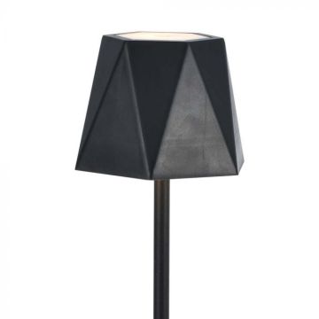 V-TAC VT-1034 LED Table Lamp 1.5W CCT 3in1 Black Color Rechargeable with USB C Touch Dimmable 130*372mm - 10330