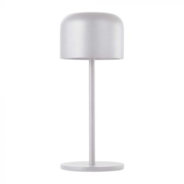 V-TAC VT-1181 LED Table Lamp 1.5W CCT 3in1 White Color Rechargeable with USB C Touch Dimmable D86*H210mm IP54 - 10449