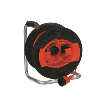 Cable reel 50m central plug italian std. 2P+E 16A and socket std. 2P+E 16A trailer-mounted GOLIA GARDEN Fanton 11193