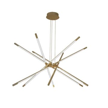 V-TAC VT-7922 Dimmable LED chandelier modern design with 12 tabular lights 42W pendant in Metal Gold Color 85*31*120cm 3000K - 15343