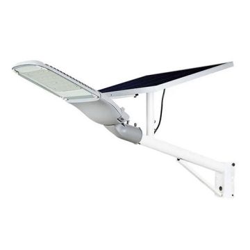 V-TAC VT-ST-300 street lighting led chip samsung 3000lm with solar panel and remote control 6000K white body IP65 – sku 20341