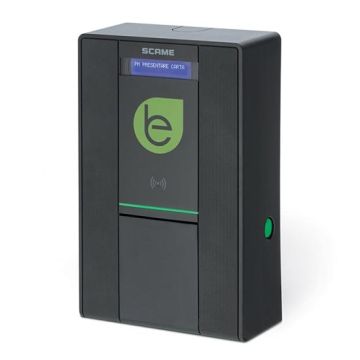 Smart wall box for electric vehicle charging with display 1 Socket Type-2 1P+N+T 32A 230Vac~7,4kW IP54 IK08 - Scame 205.W23-B0