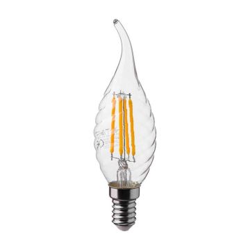 V-Tac VT-1995 LED bulb candle twisted filament puff 4W E14 Warm white 3000K 214308