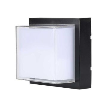 V-TAC VT-828 12W square LED wall light wall light natural white 4000K black IP65 - sku 218544