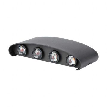 V-TAC VT-848 LED wall lamp 7W double beam wall light in black aluminum light 3000K IP65 - SKU 218619