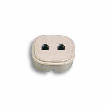 Telephone wall/flush-mounting socket for 2 plugs 6/4c Fanton 22380