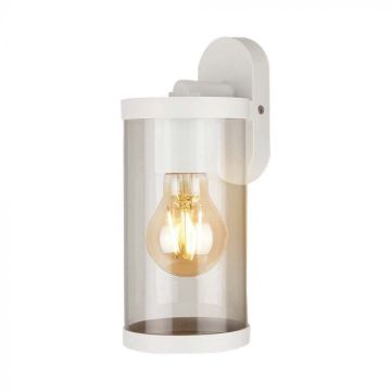 V-TAC VT-1149 LED wall lamp E27 lampholder transparent white body applique IP44 - 23020
