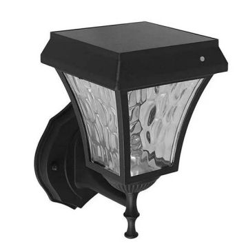 V-TAC VT-982 2W LED solar garden wall lamp light facing up 110LM color change 3IN1 switch black body Waterproof IP65 - SKU 2889