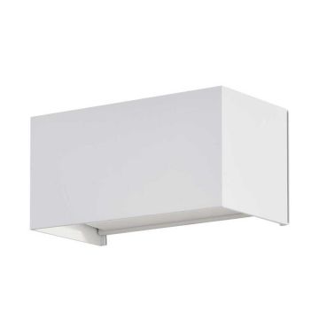 V-TAC VT-8125 24W LED wall lamp satin white aluminum soft light 110° rectangular outdoor IP65 natural white light 4000k sku 2976