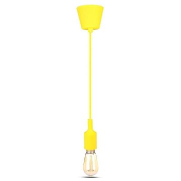 V-TAC VT-7228 Silicone decorative pendant lamp holder 1MT E27 connection yellow color sku 3485