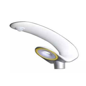 V-TAC VT-130W 20W Led curved solar garden light cold white 6400K with sensor PIR & RF remote control aluminum silver body IP65 - SKU 5506