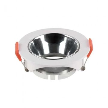 V-TAC VT-931 round recessed led spotlight GU10 white color with chrome reflector sku 6647