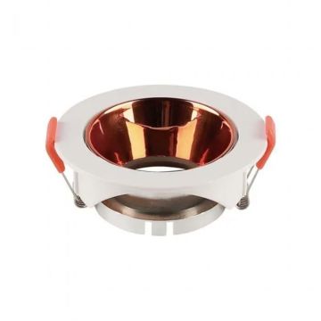V-TAC VT-931 round recessed led spotlight GU10 white color with rose gold reflector sku 6649