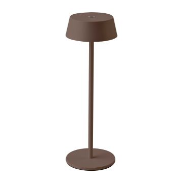 V-TAC VT-7562 LED Table Lamp 2W Warm White 3000K with Rechargeable Battery Touch Button ON/OFF Dimmable Corten Color IP54 - SKU 6821
