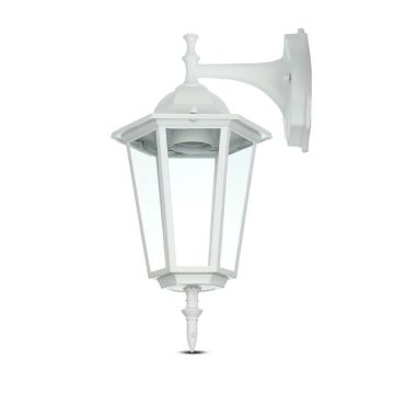V-TAC VT-750 Garden Wall Small Lamp IP44 Facing-down white body Holder E27 - sku 7069