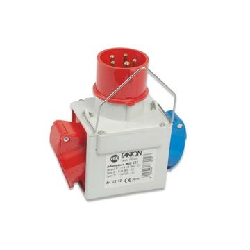 Adaptor for industrial purposes plug 3P+N+E 16A 380-415V, 1 socket 2P+E 16A 200-250V, 1 socket 3P+E 16A 380-415V 6h IP44 Fanton 73112