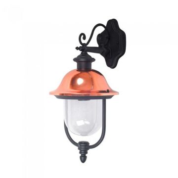 V-TAC VT-852 Garden Wall Lamp Facing Down grafite matt Black Holder E27 IP44 - sku 7531