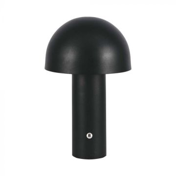 V-TAC VT-1047 LED Table Lamp 3W CCT 3in1 Black Color Rechargeable with USB C Touch Dimmable 150x250mm - 7898