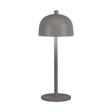 V-TAC VT-1052 LED Table Lamp 3W CCT 3in1 Grey Rechargeable with USB C Touch Dimmable 115x300mm - 7987